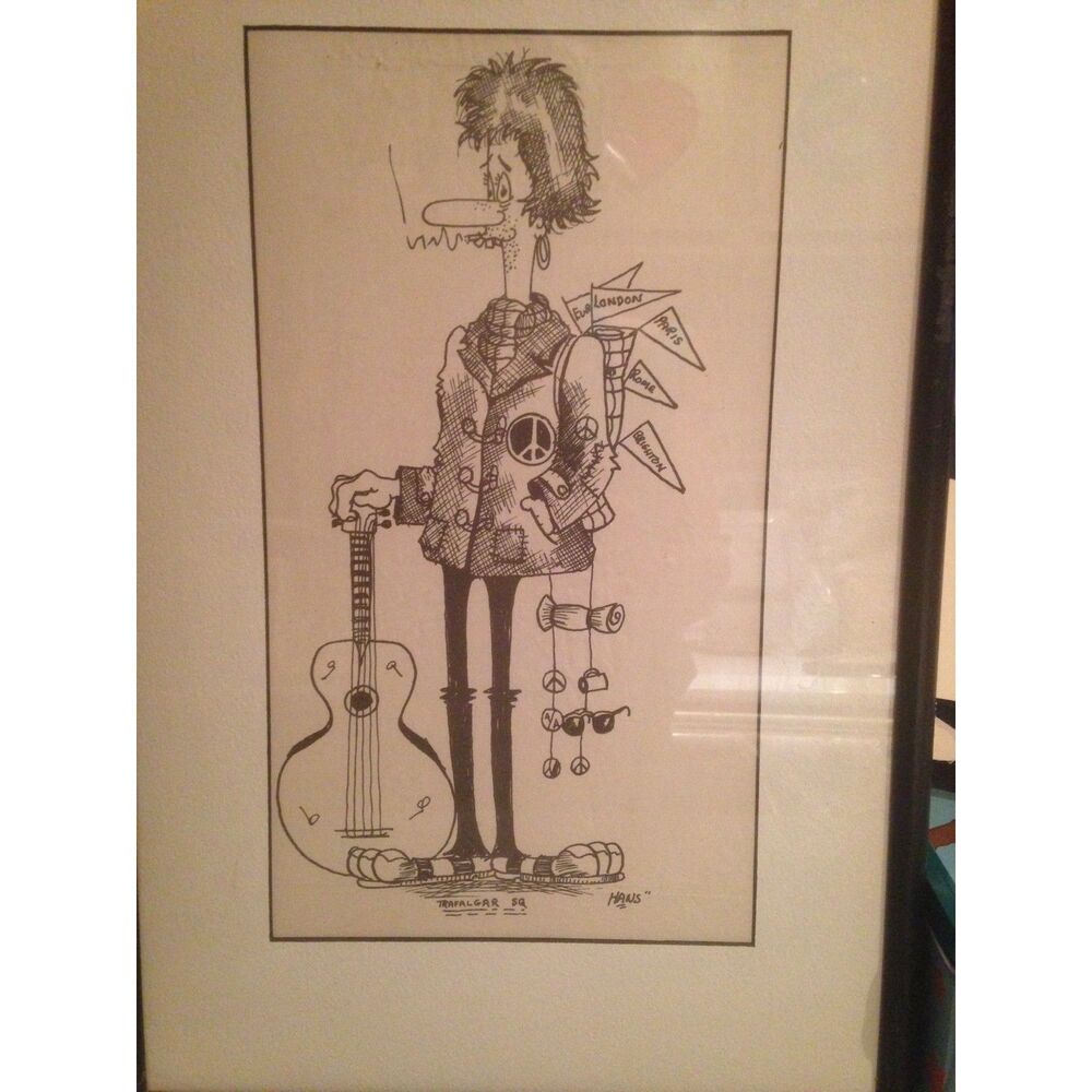 Set of 3 Extremely Rare ORIGINAL INK DRAWINGS By Hans Donner-1960s-McM-Vtg Signd